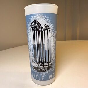 1962 Seattle World’s Fair Souvenir Glass- UNITED STATES SCIENCE PAVILION (Blue)